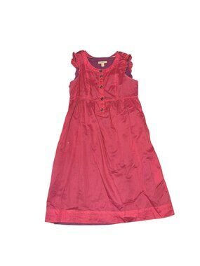 Burberry Brit Pink Button Sleeveless Dress Cotton Size 4 Womens Feminine Casual